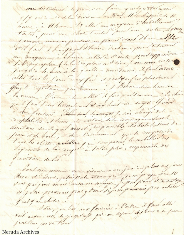 NRA-L-000604 image 3 showing a handwritten French letter page with manuscript dateline and text, visible fold lines and complete physical paper edges.