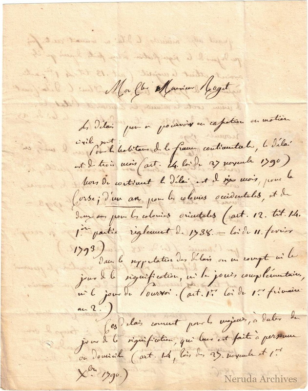NRA-L-000012 image 2 showing the first page of Belot's letter from Metz, dated 24 May 1826, concerning time limits for appeal in cassation.