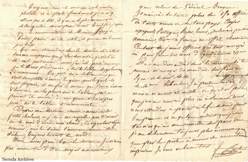 NRA-L-000615 image 2 showing an unfolded French family letter with continuous handwritten text, visible folds, retained annotations and complete physical paper edges.