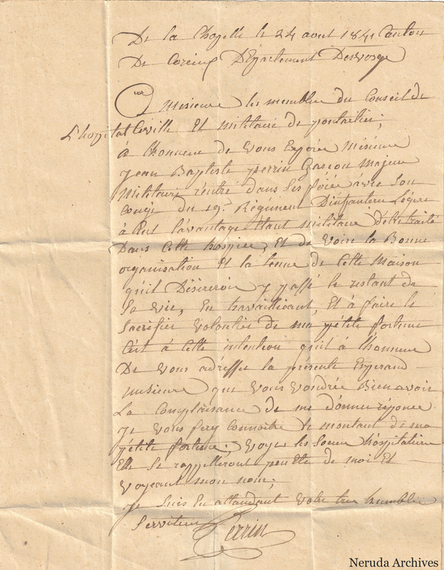 NRA-L-000071 image 2 showing a French administrative letter dated 24 April 1844 with its signed closing.