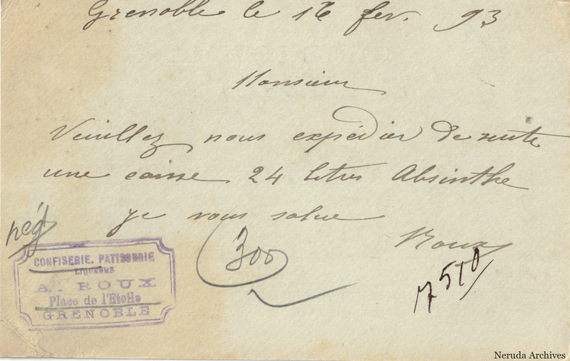 NRA-L-000317 image 2 showing the complete handwritten or printed postcard message, with contemporary annotations and the sender's signature or business mark.