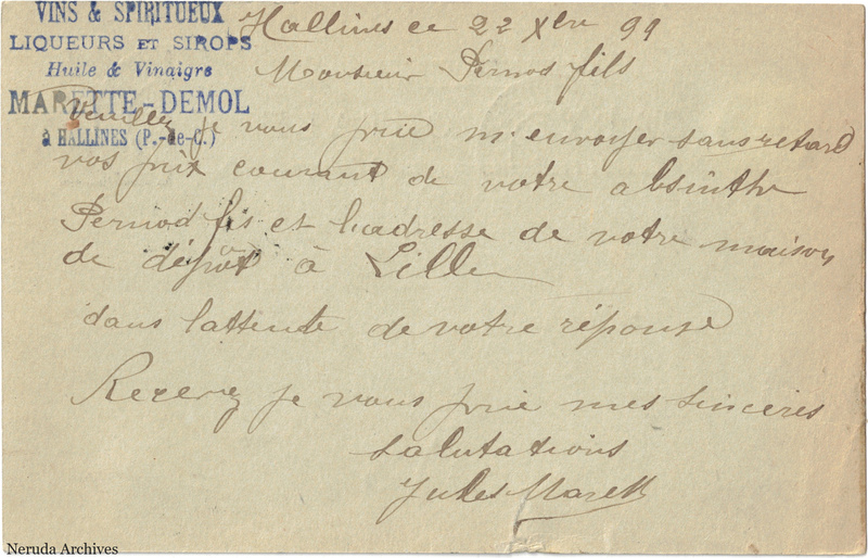 NRA-L-000319 image 2 showing the complete handwritten or printed postcard message, with contemporary annotations and the sender's signature or business mark.