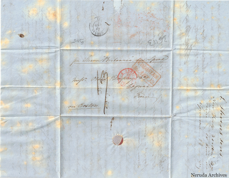 NRA-L-000459 image 1 showing the address panel to Otard Dupuy & Co in Cognac with postal evidence.