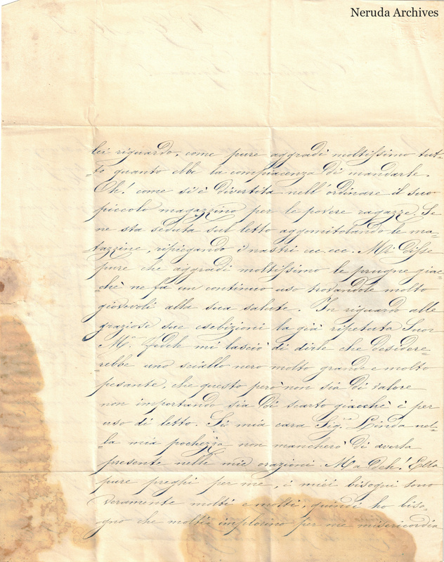 NRA-L-000640 image 3 showing Italian handwriting on manuscript page 2, folded paper, and its complete surviving edges and physical condition.