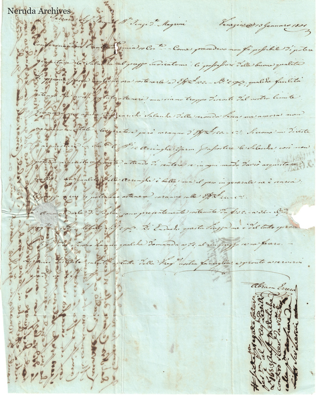 NRA-L-000692 image 2 showing the incoming letter of Abram Erera's letter dated 13 January 1851.