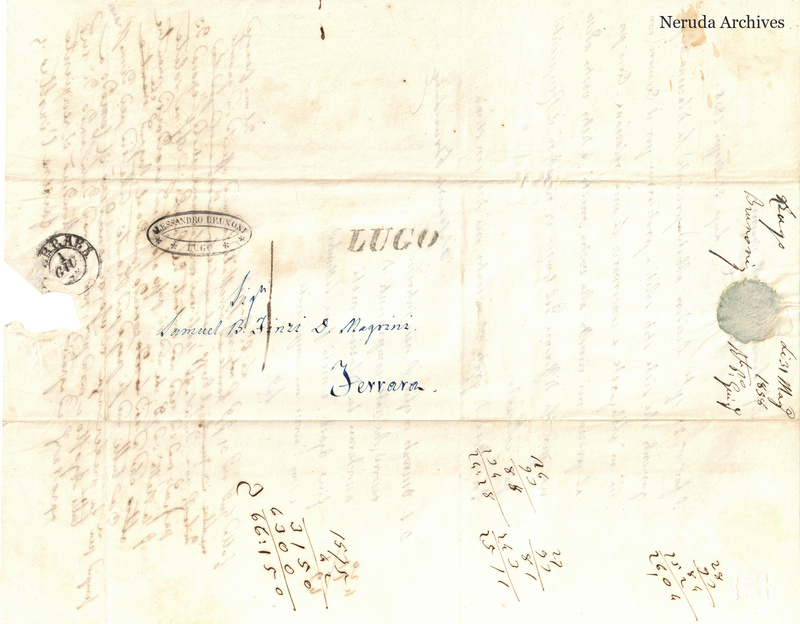 NRA-L-000709 image 1 showing the address panel, postal evidence and contemporary docket.