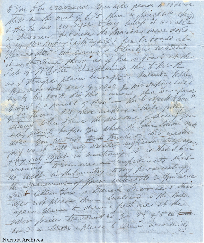 NRA-L-000424 image 3 showing page 2 of the English commercial letter on blue paper.