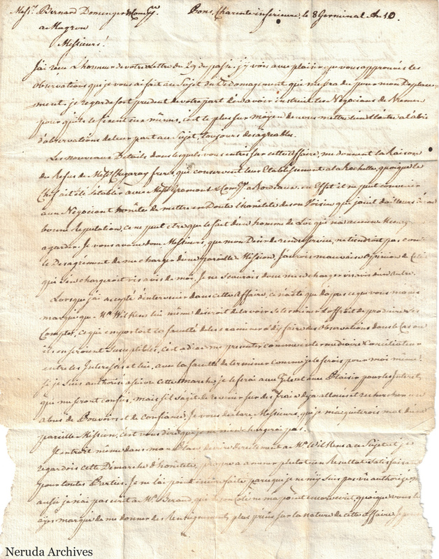 NRA-L-000420 image 2 showing the first page of a dense handwritten French letter.