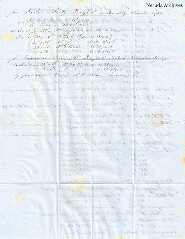 NRA-L-000413 image 3 showing the continuation of a handwritten English account letter, with additional consignments and calculations.