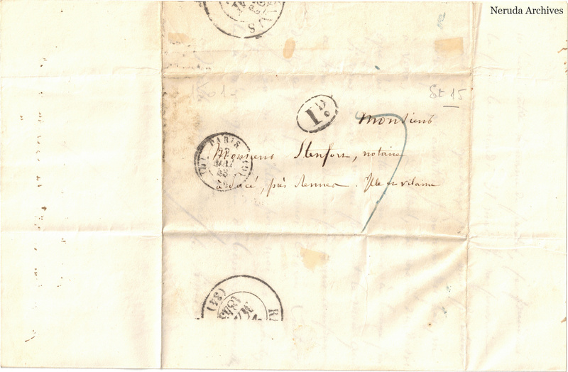 NRA-L-000661 image 1 showing the manuscript address panel, postal marks and related docketing.