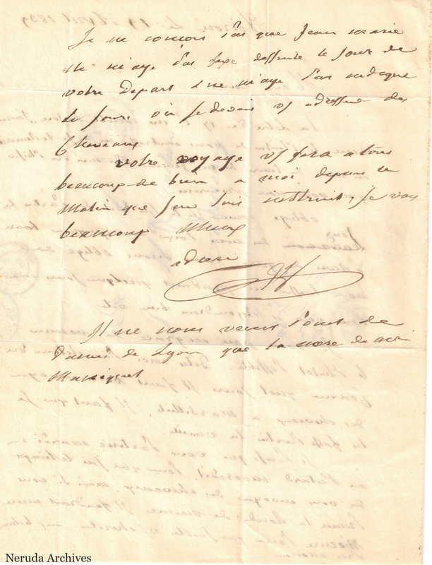 NRA-L-000503 image 3 showing handwritten French correspondence with its closing and enclosed or appended text.