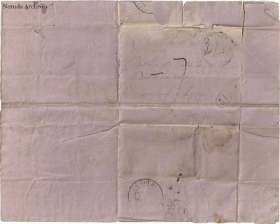NRA-L-000663 image 1 showing the manuscript address panel, postal marks and related docketing.